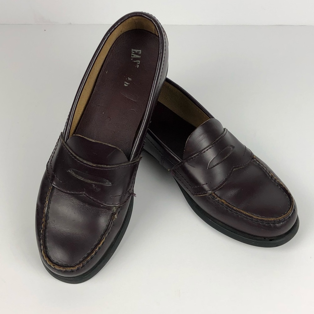 Eastland Womens Burgundy Leather Penny Loafers